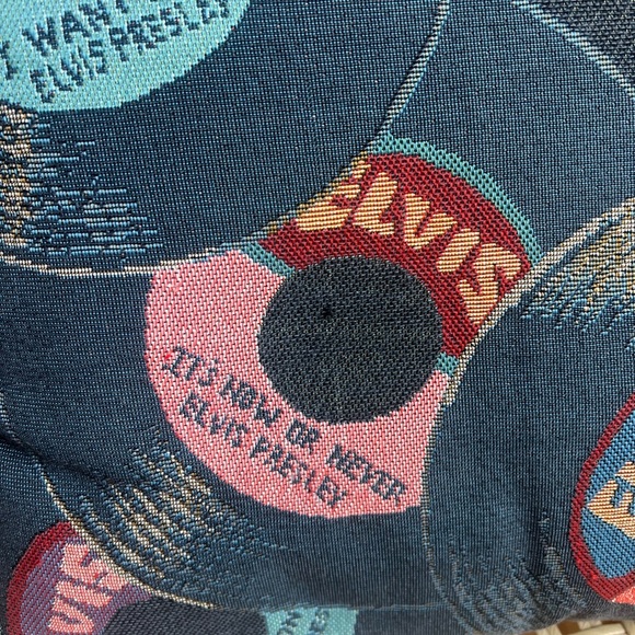 Vintage Elvis Presley Record Throw Pillow Rock n Roll Decor Tapestry Cushion MCM - Picture 5 of 6